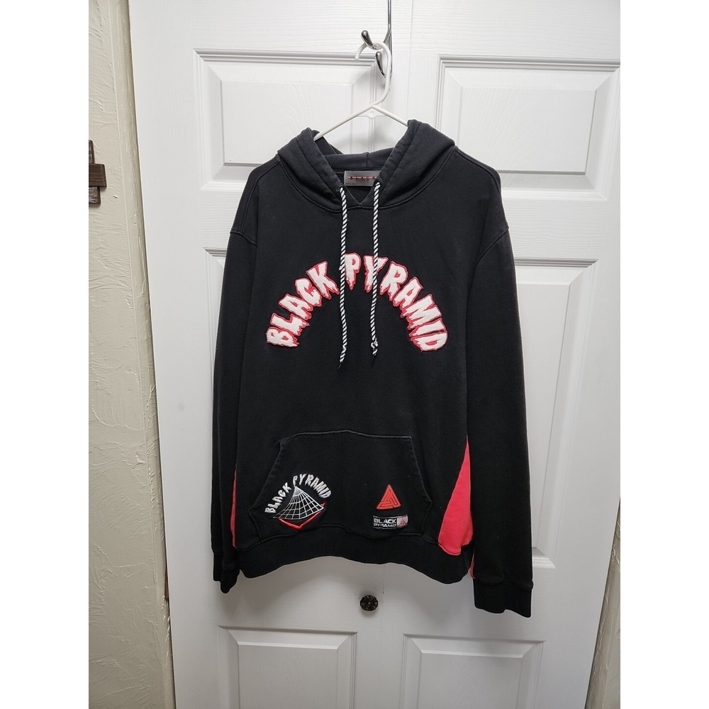 Black Pyramid Pullover Hoodie Black Logo Adult 2XL Long Sleeve